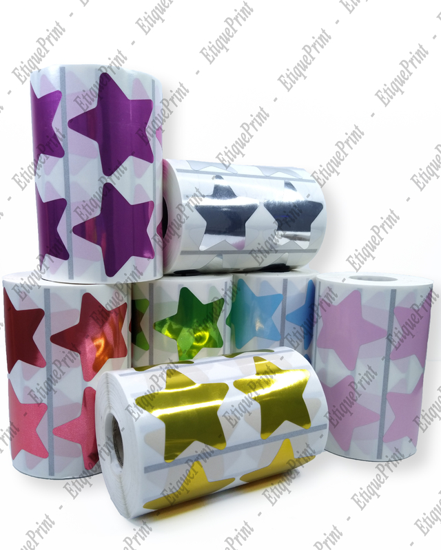 Etiqueta Adesiva Estrela 48x48x2 / rolo 1190 unid / 30m
