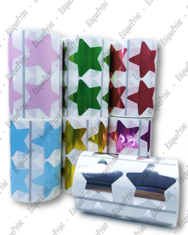 Etiqueta Adesiva Estrela 48x48x2 / rolo 1190 unid / 30m - Imagem 2