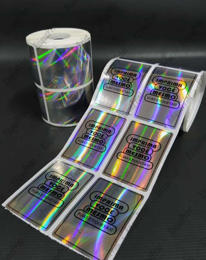Etiqueta adesiva retangular 50mmx75mm Holográfica / rolo com 770 unid. - 30M